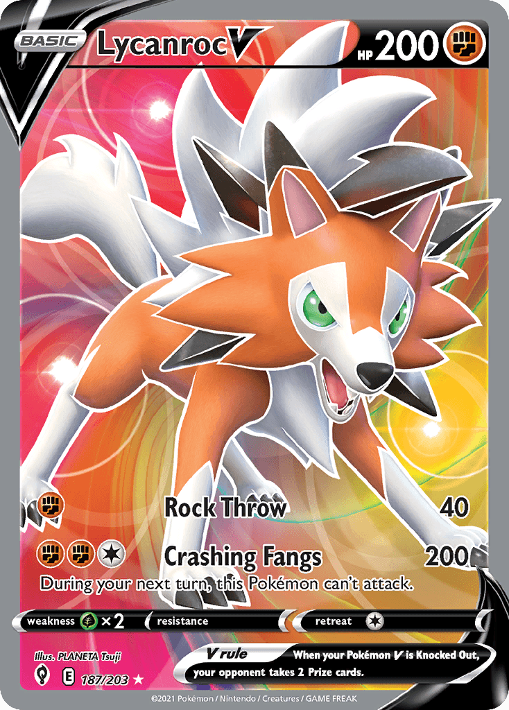 Lycanroc V 187 — Sword & Shield: Evolving Skies