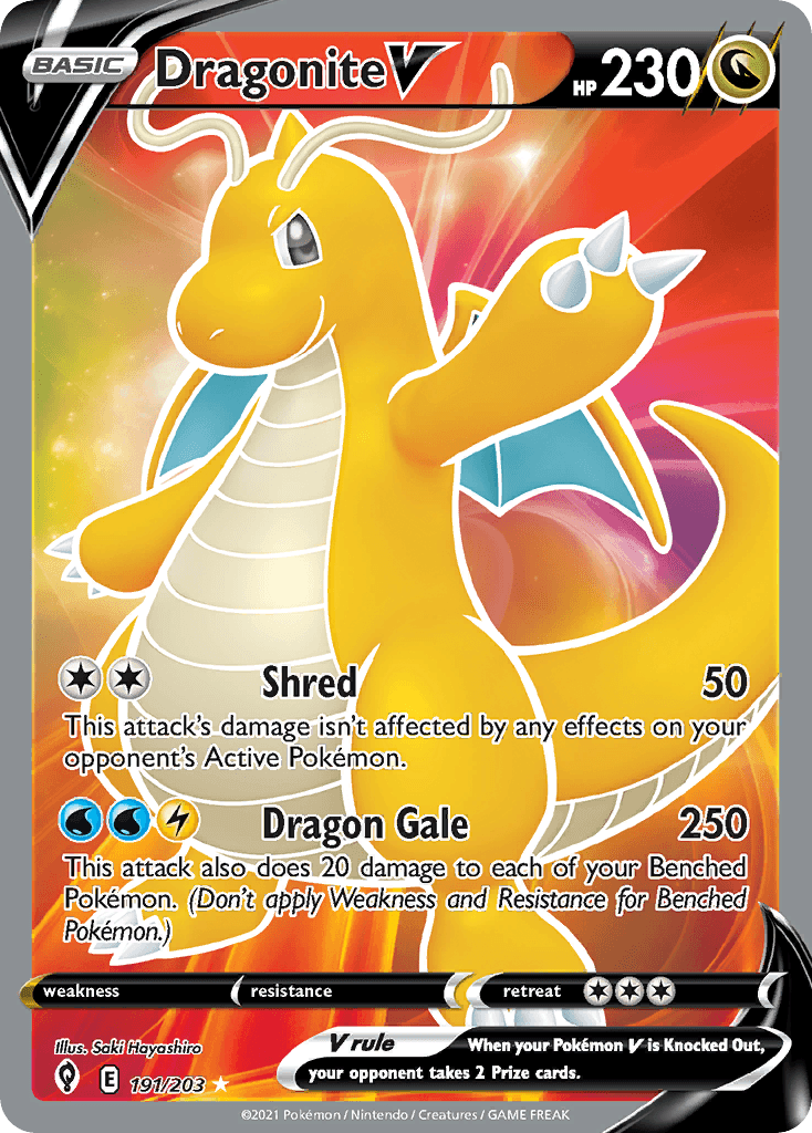 Dragonite V 191 — Sword & Shield: Evolving Skies