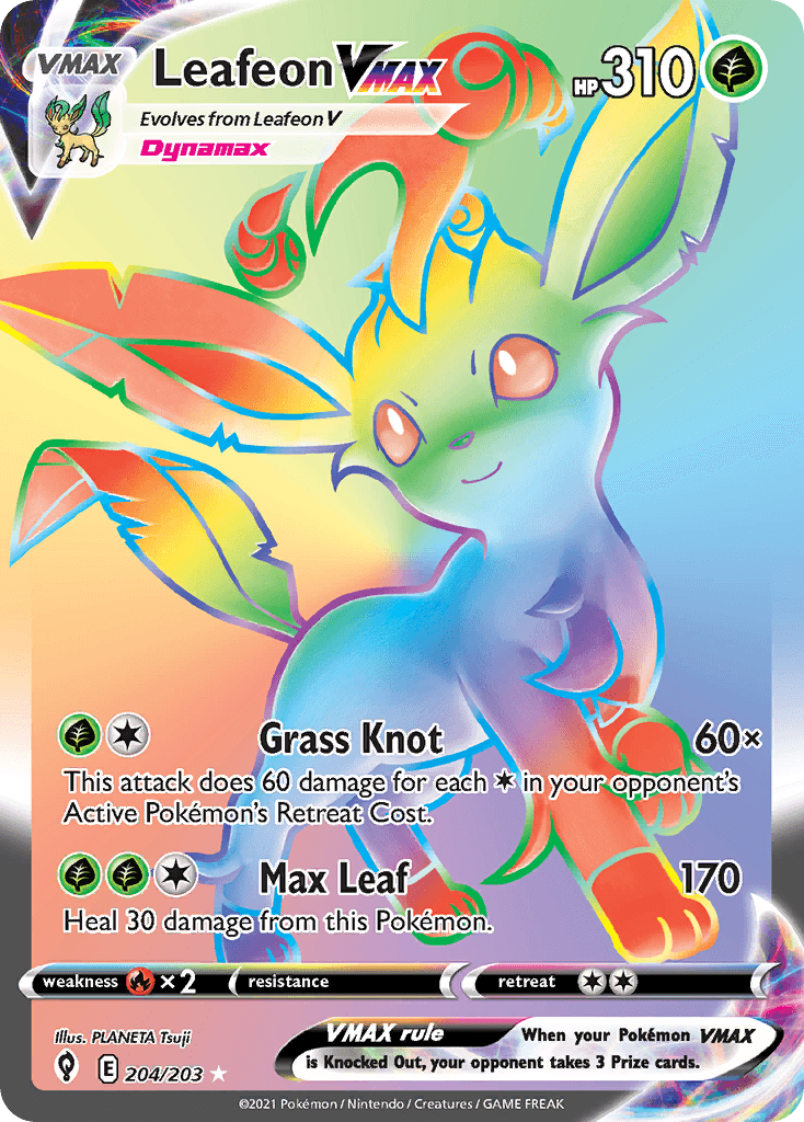 Leafeon VMAX 204 — Sword & Shield: Evolving Skies