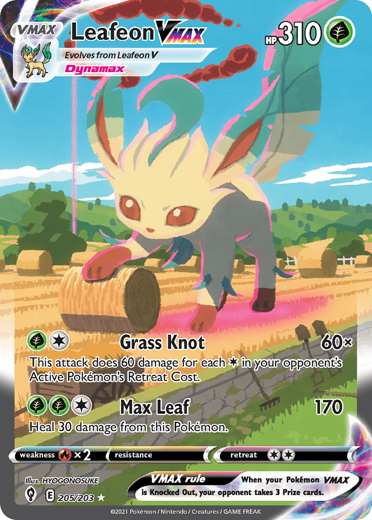 Leafeon VMAX 205 — Sword & Shield: Evolving Skies