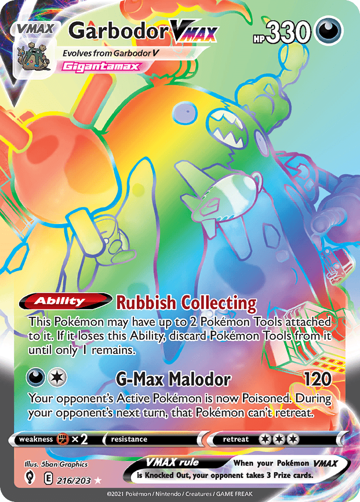Garbodor VMAX 216 — Sword & Shield: Evolving Skies