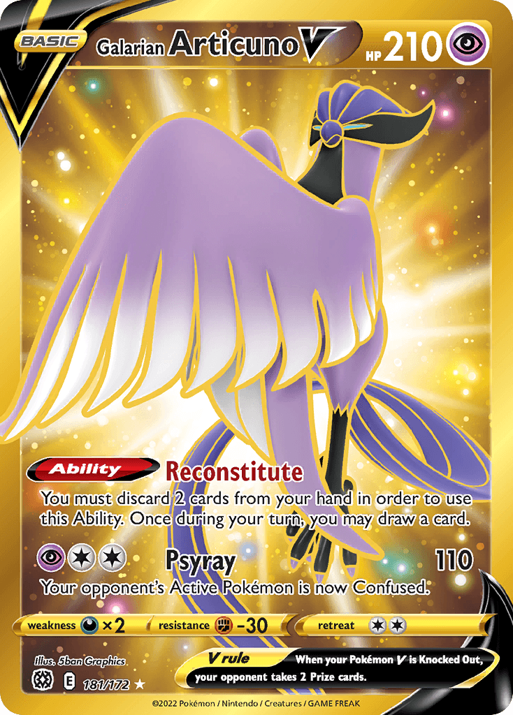 Galarian Articuno V 181 — Sword & Shield: Brilliant Stars