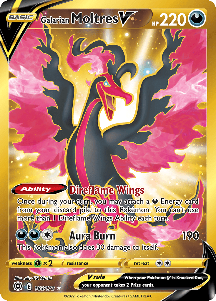 Galarian Moltres V 183 — Sword & Shield: Brilliant Stars